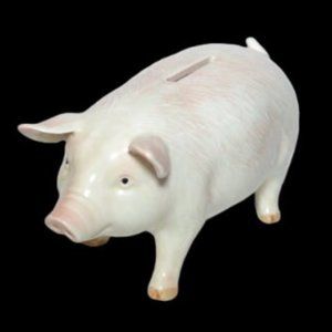 Vintage Otagiri Life Like Piggy Bank Cover On Bottom Coin Removal Home Decor